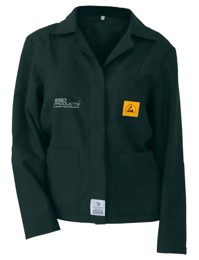 ESD Jacket 1/3 Length ESD Smock Dark Green Female 3XL Antistatic Clothing ESD Garment